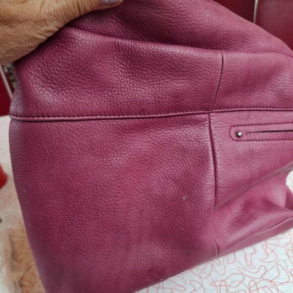 B Makowsky Purple Leather Shoulder Bag - Picture 5 of 5